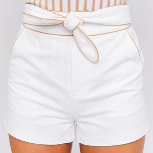 White High Waisted Shorts